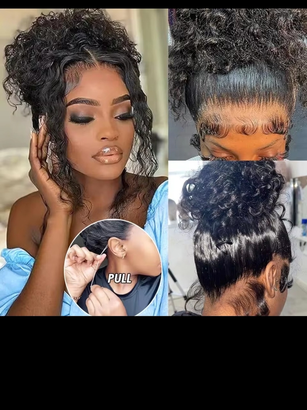 Silkwave 360° Glueless Curly Wig - Black - - Picture 3 of 15